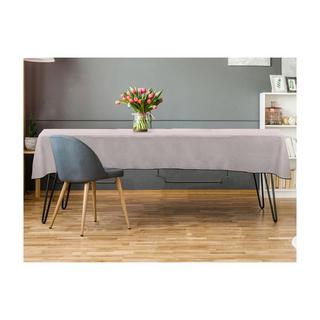 Vente-unique Tischdecke aus Baumwolle & Leinen mitem Rand - 170 x 170 cm - Taupe - BORINA  