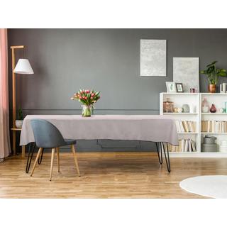 Vente-unique Tischdecke aus Baumwolle & Leinen mitem Rand - 170 x 170 cm - Taupe - BORINA  