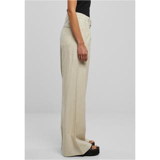 URBAN CLASSICS Pantalon large mélange de lin femme  
