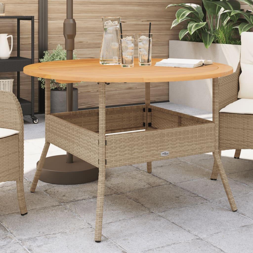 VidaXL Table de jardin rotin synthétique  