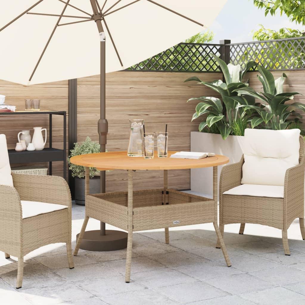 VidaXL Table de jardin rotin synthétique  