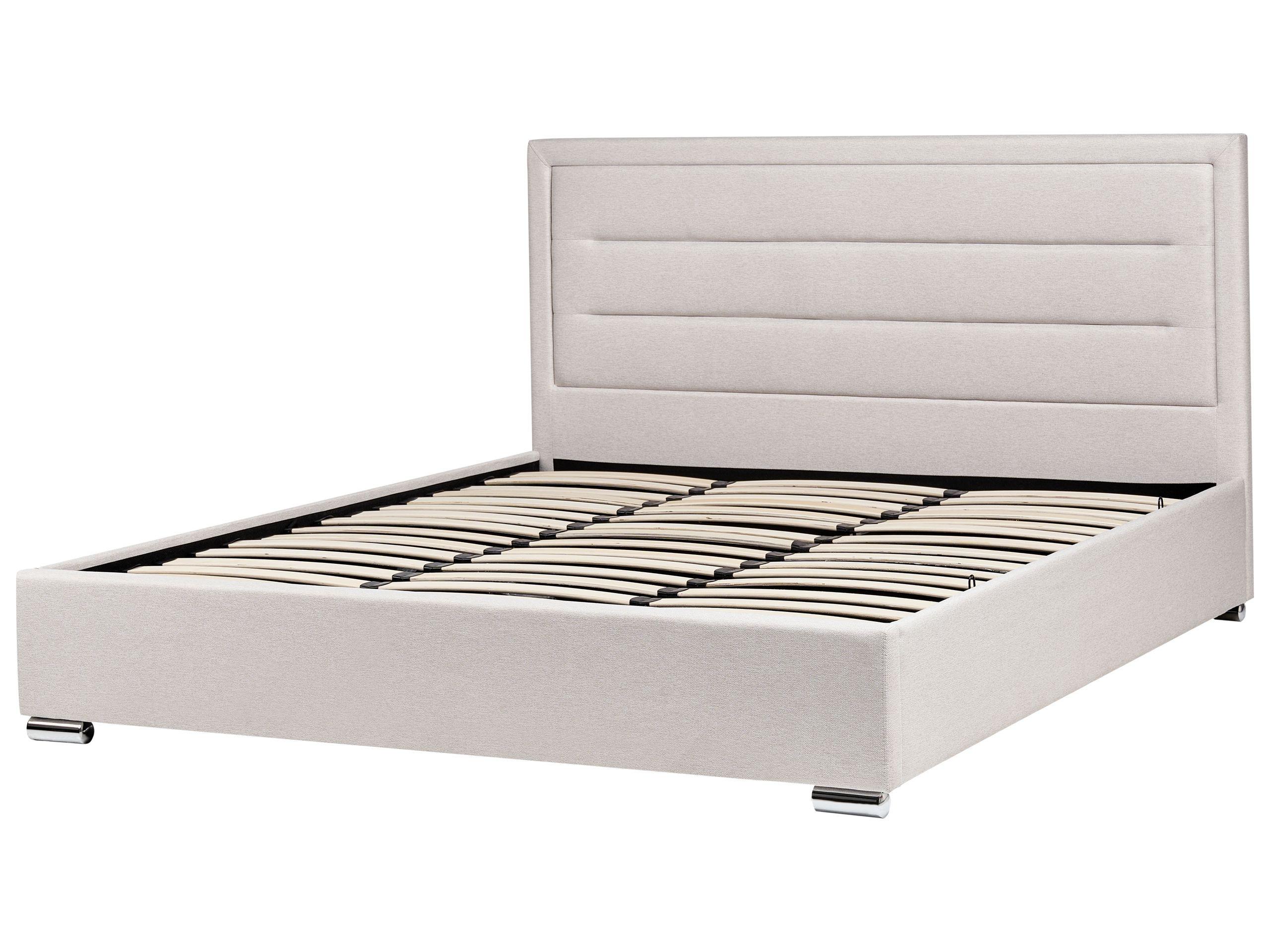Beliani Bett mit Stauraum aus Stoff Modern ROUEN  