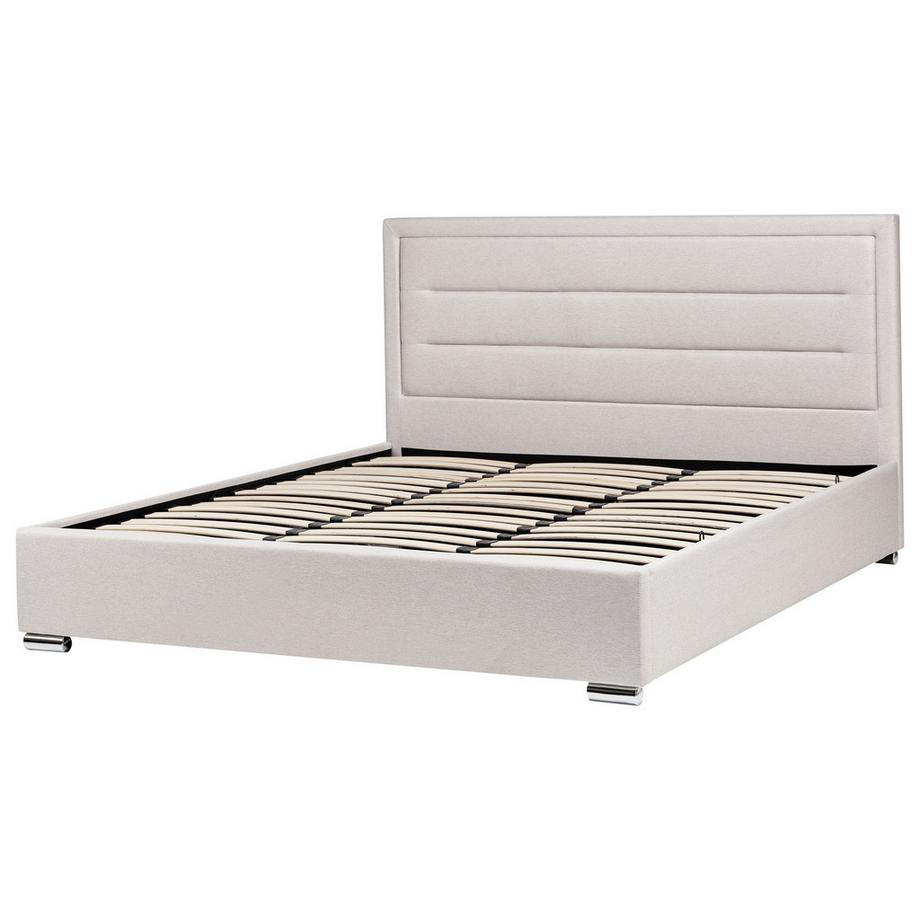 Beliani Letto contenitore en Tessuto Minimalista ROUEN  