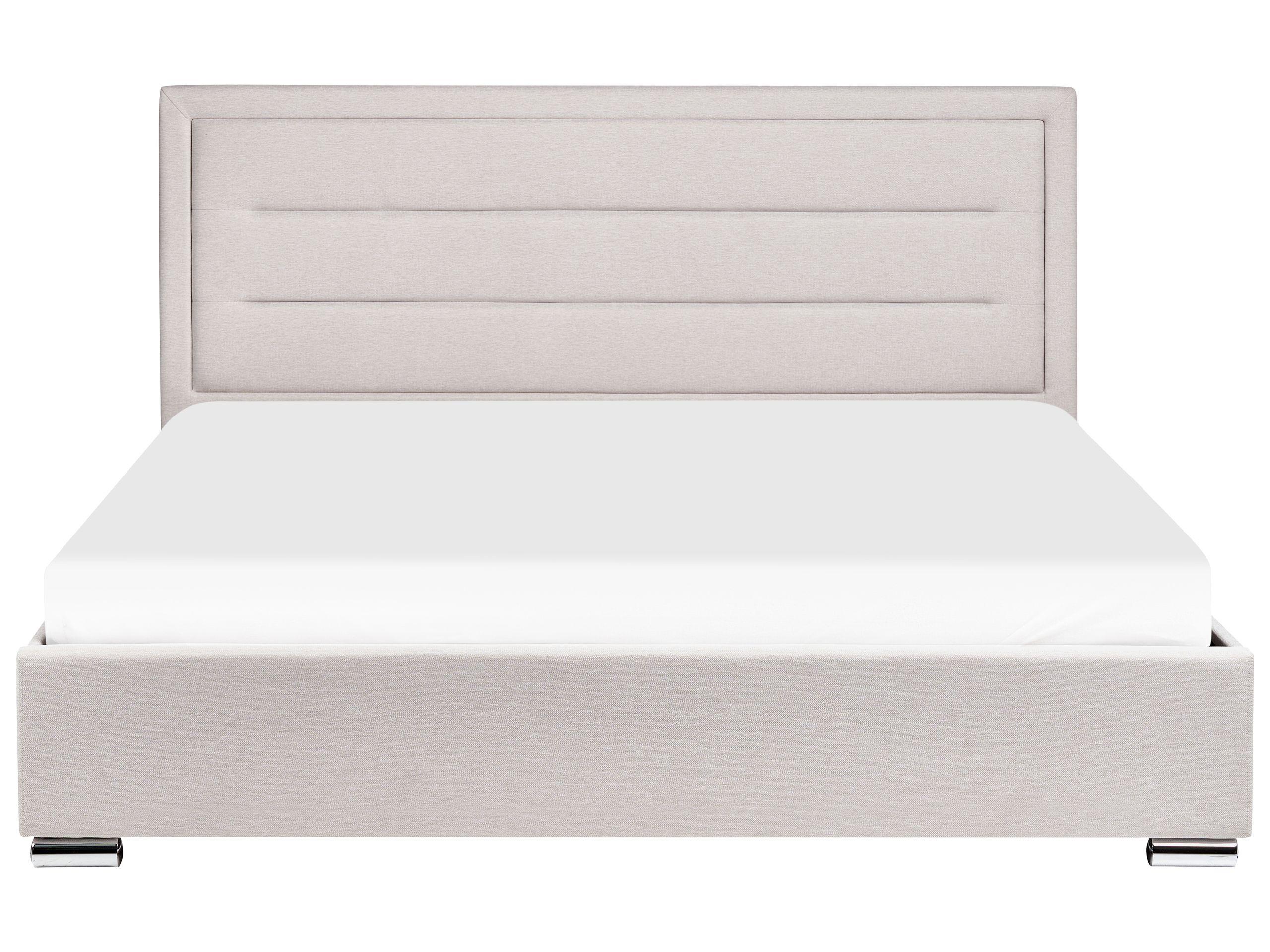 Beliani Bett mit Stauraum aus Stoff Modern ROUEN  
