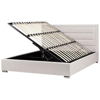 Beliani Bett mit Stauraum aus Stoff Modern ROUEN  