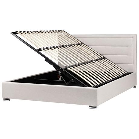 Beliani Bett mit Stauraum aus Stoff Modern ROUEN  