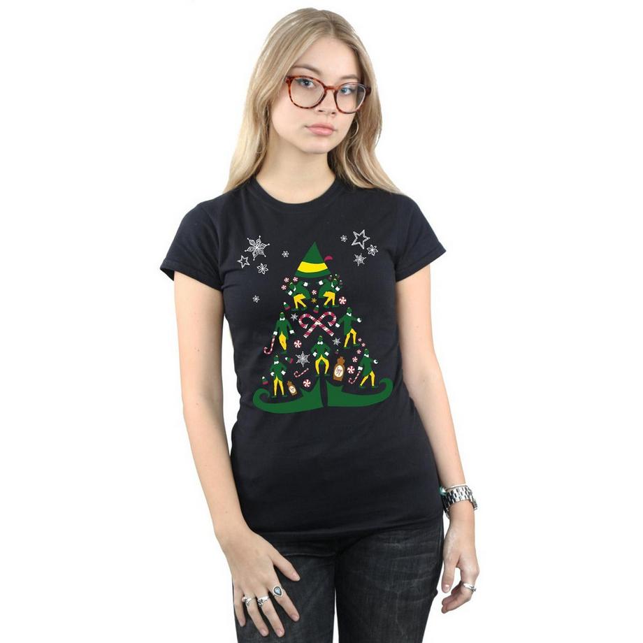 Elf T-shirt Arbre de Noël Manches Courtes  