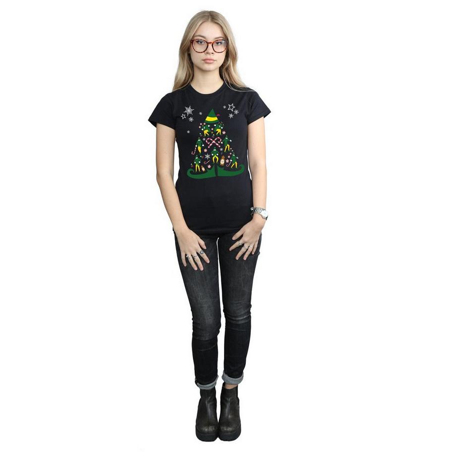 Elf T-shirt Arbre de Noël Manches Courtes  
