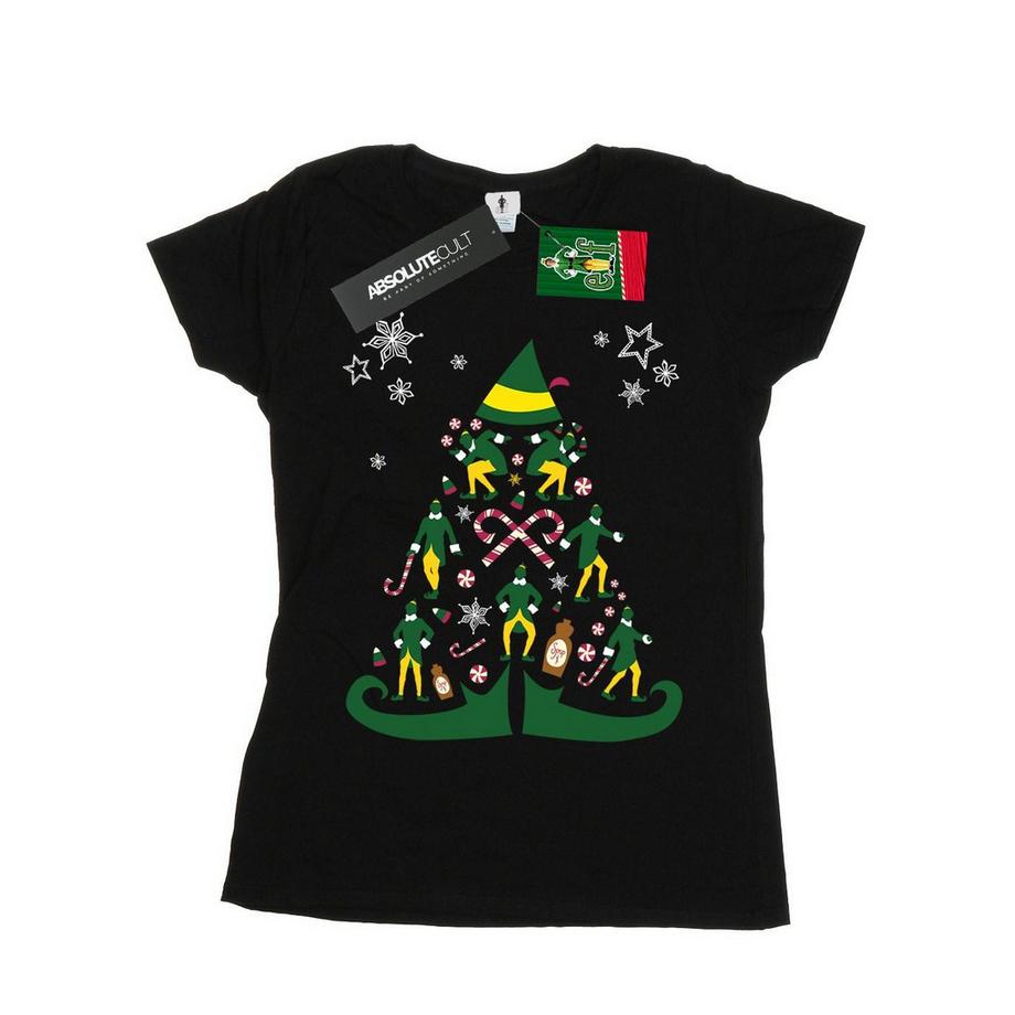 Elf T-shirt Arbre de Noël Manches Courtes  