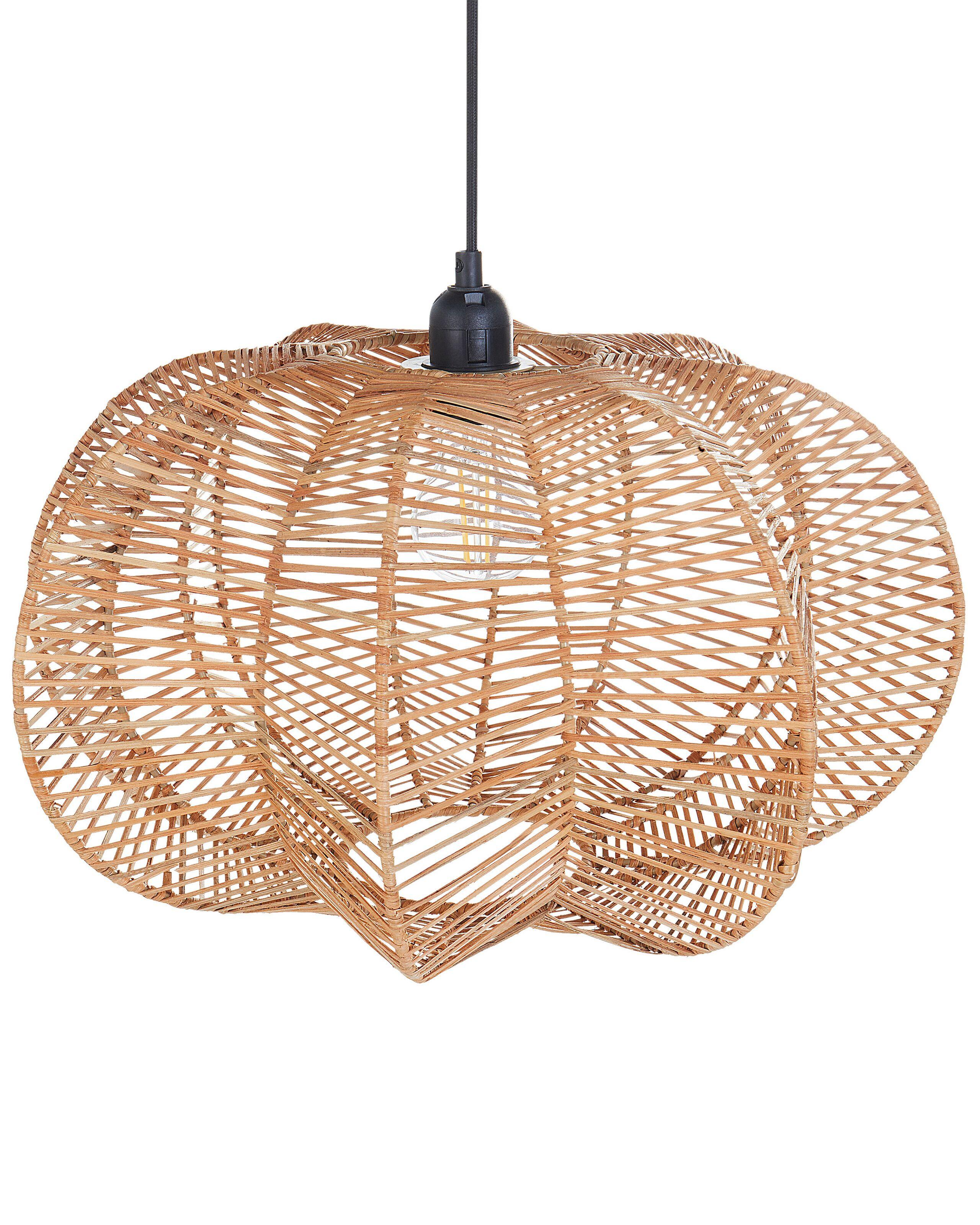 Beliani Hängeleuchte aus Rattan Boho KIBI  