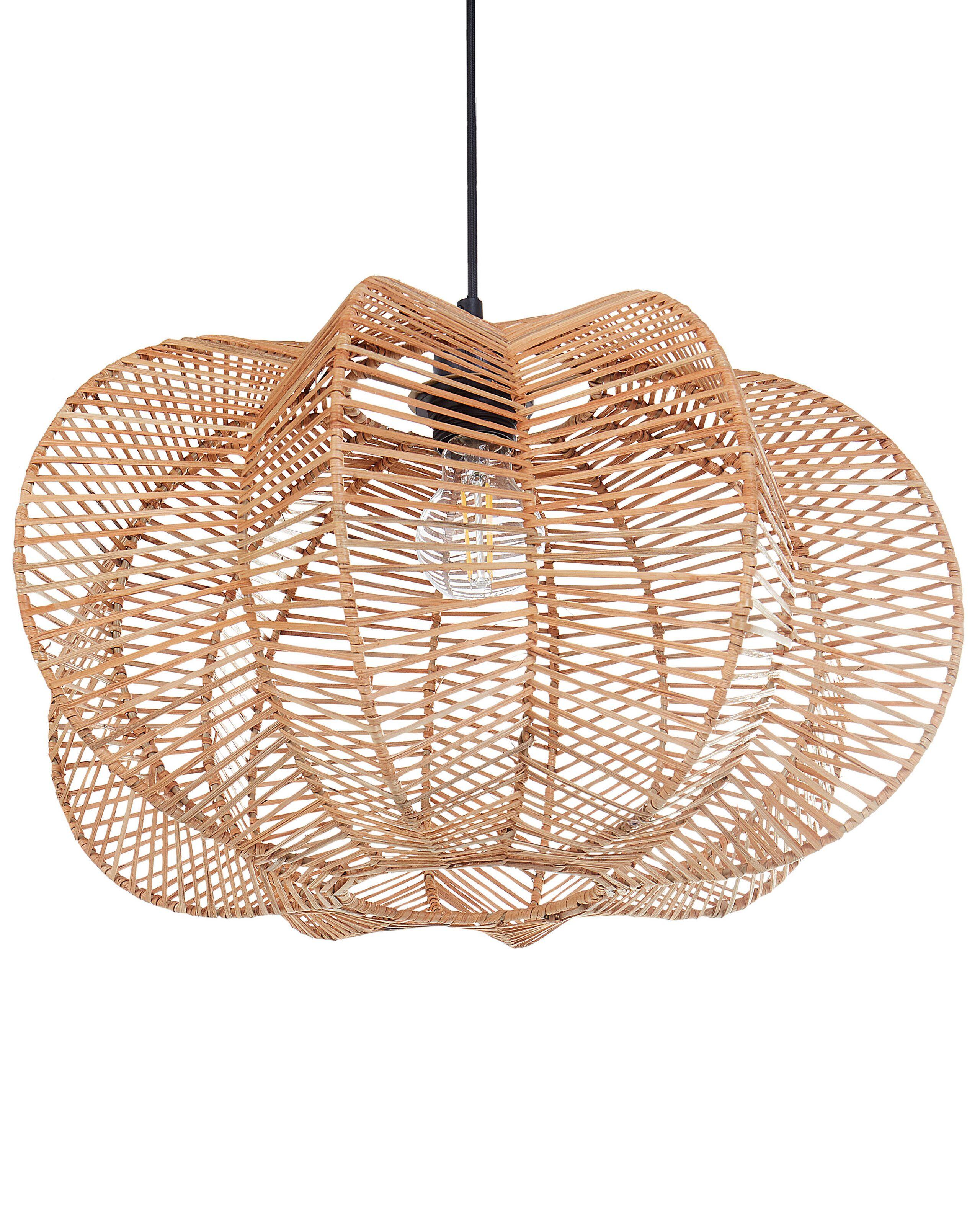 Beliani Hängeleuchte aus Rattan Boho KIBI  