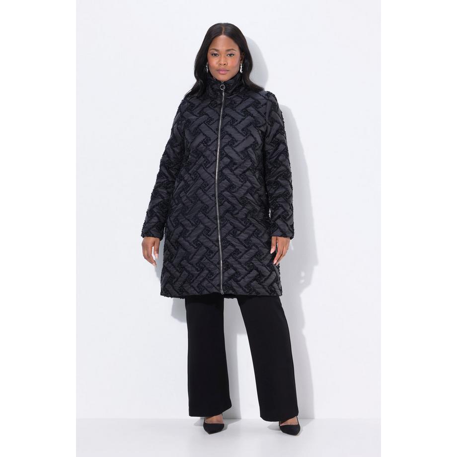 Ulla Popken Doudoune matelassée Col Montant Two-Tone Coupe Évasée  