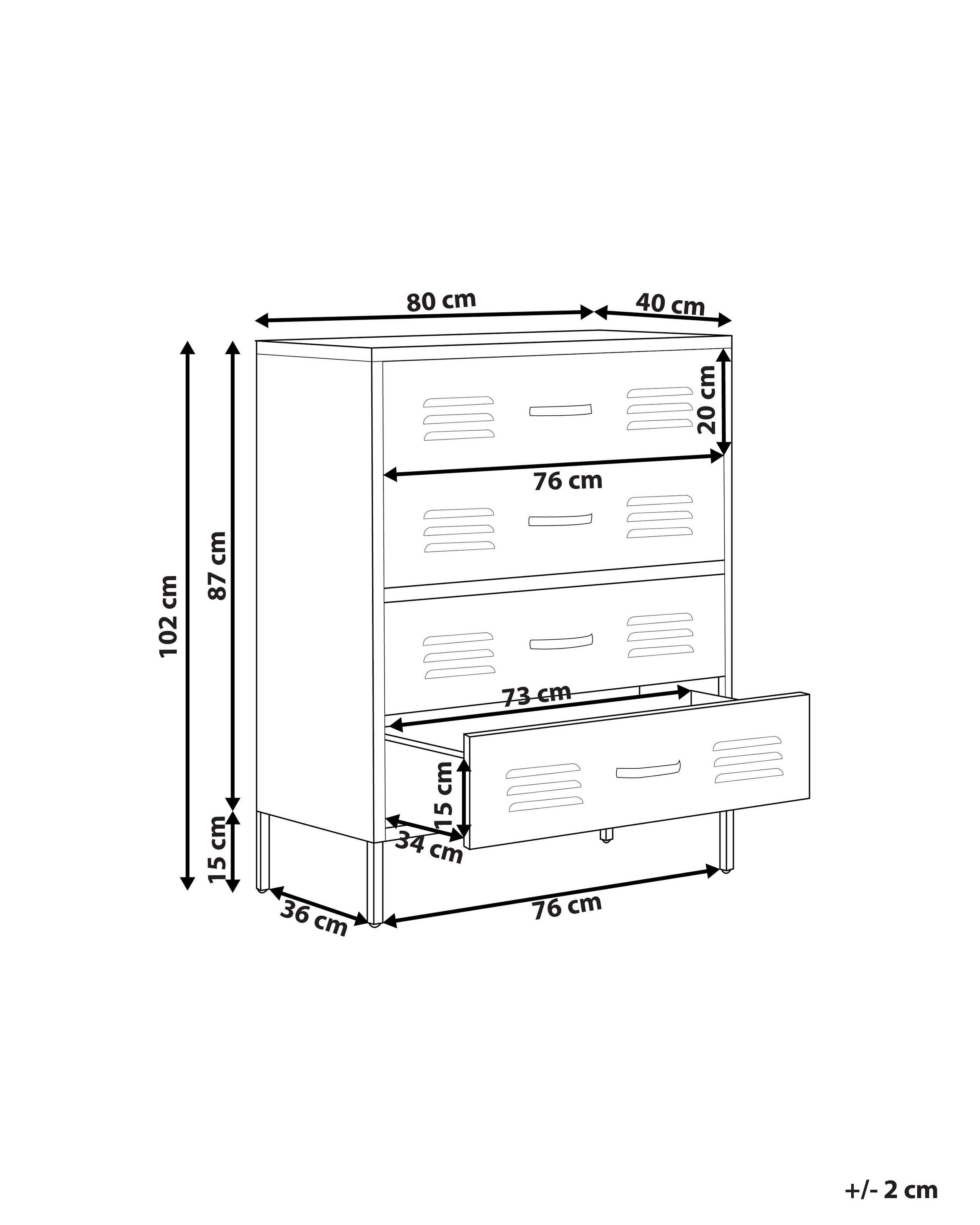 Beliani Cassettiera en Acciaio Moderno ENAGO  