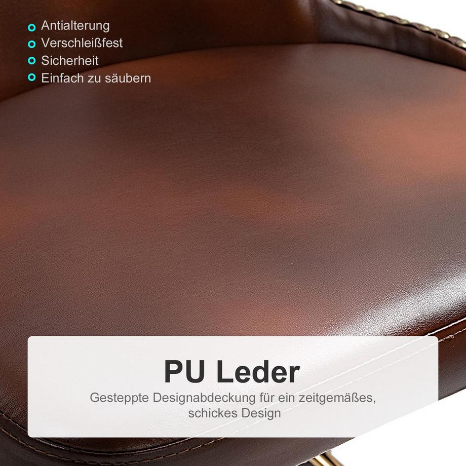 Northio Sgabelli Da Bar Set Di 2 Eleganti Sedie Da Bar Con Poggiapiedi E Schienale, Sgabello Da Bistrot, Sedia Da Pranzo, Pu, ​​Marrone, 52X53X101 Cm  