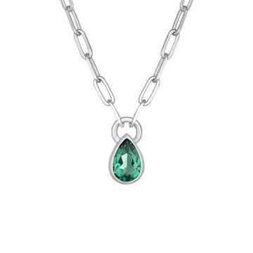 Collier Femmes Goutte Pendentif Aspect Chaîne Avec Quartz