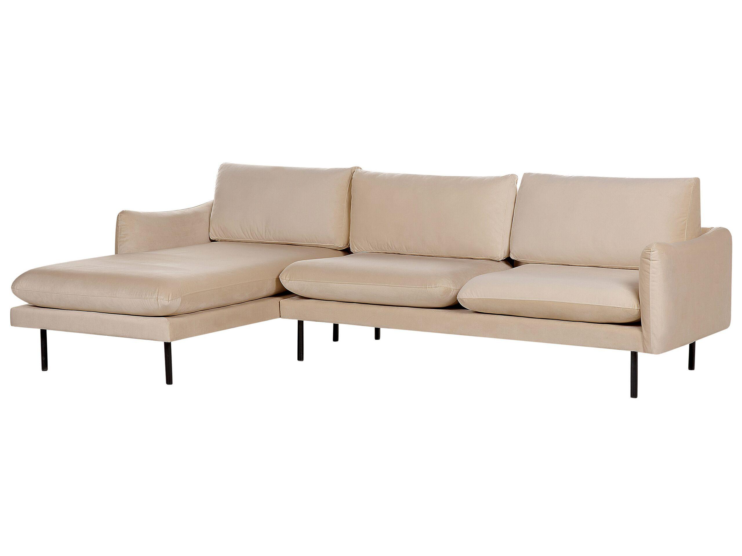 Beliani Ecksofa aus Samtstoff Modern VINTERBRO  