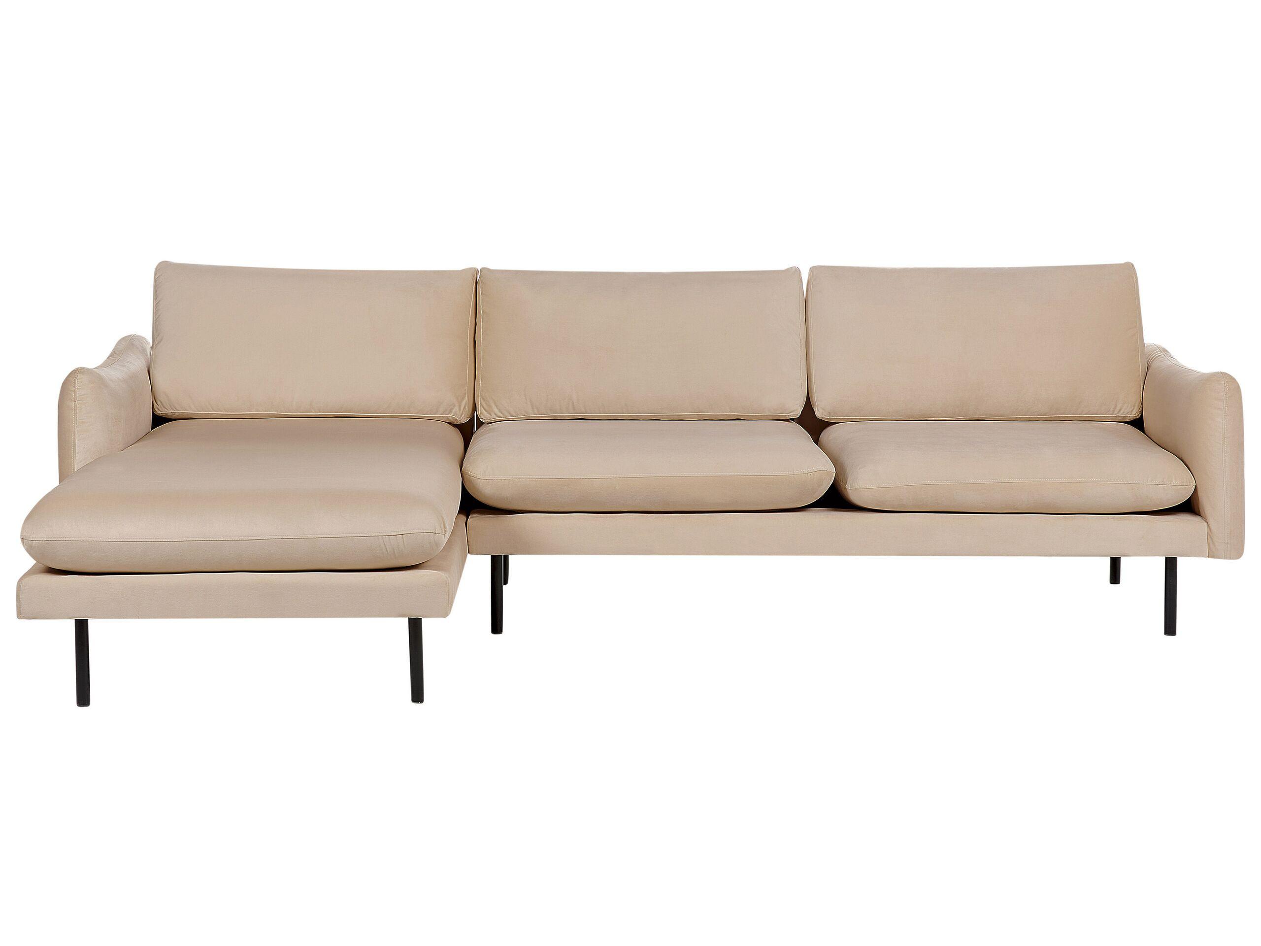 Beliani Ecksofa aus Samtstoff Modern VINTERBRO  