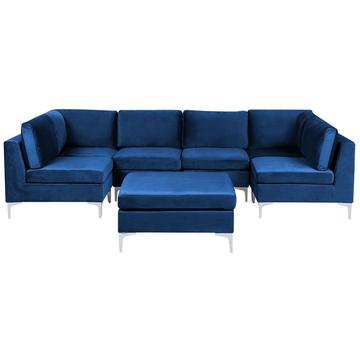 U-förmiges Sofa mit Ottomane aus Samtstoff Modern EVJA