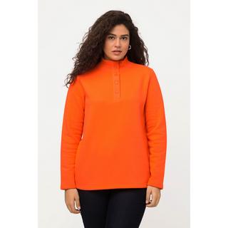 Ulla Popken  Sweatshirt, Strick-Stehkragen, Knöpfe, Langarm 