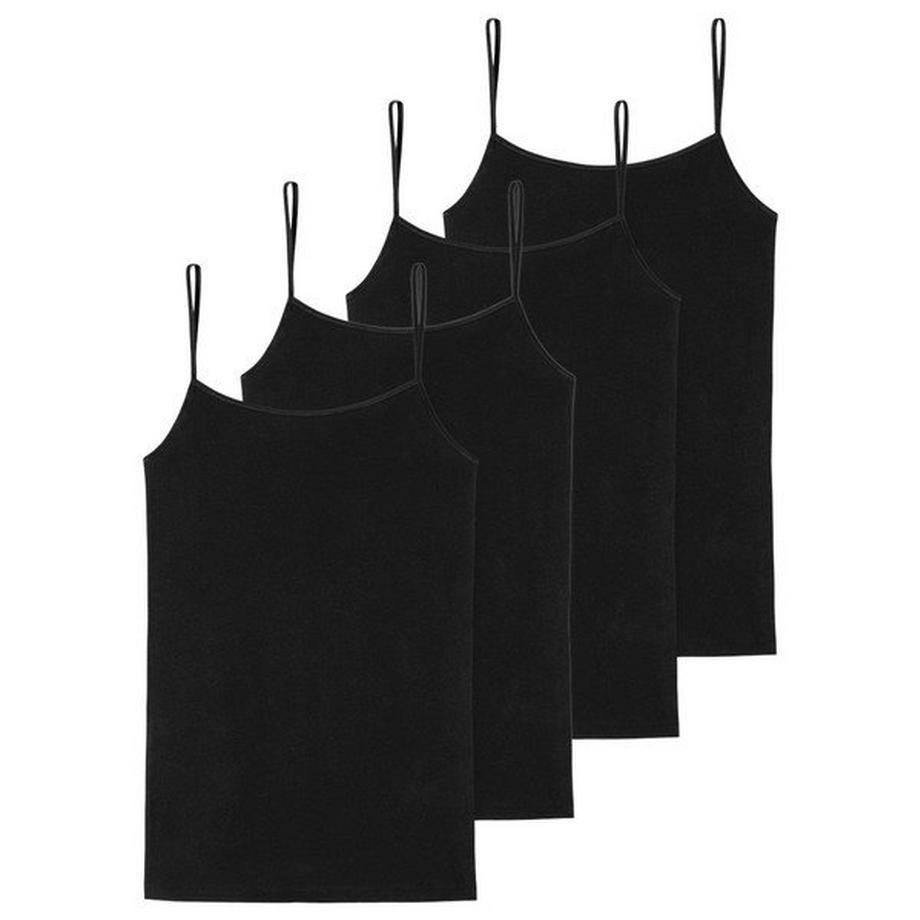 Schiesser 4er Pack Bio Baumwolle Spaghetti Top  