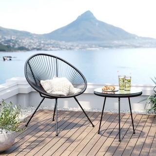 KARE Design Set da giardino Acapulco nero (2 pezzi)  