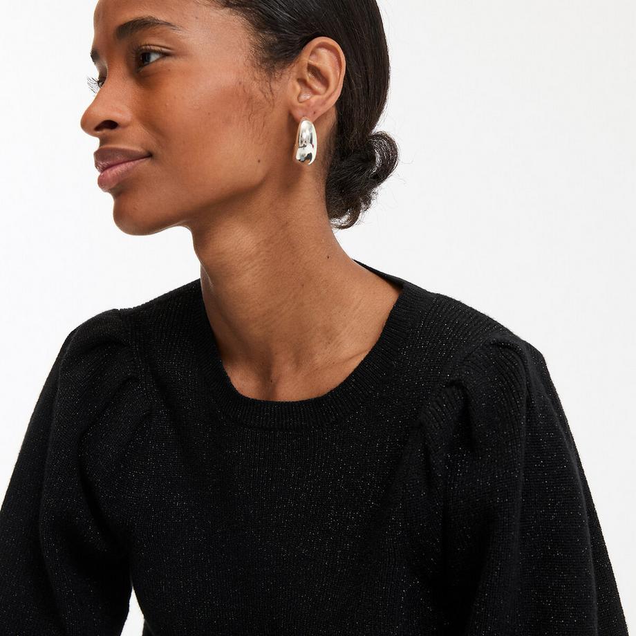 La Redoute Collections Rundhals-Pullover mit Puffärmeln  