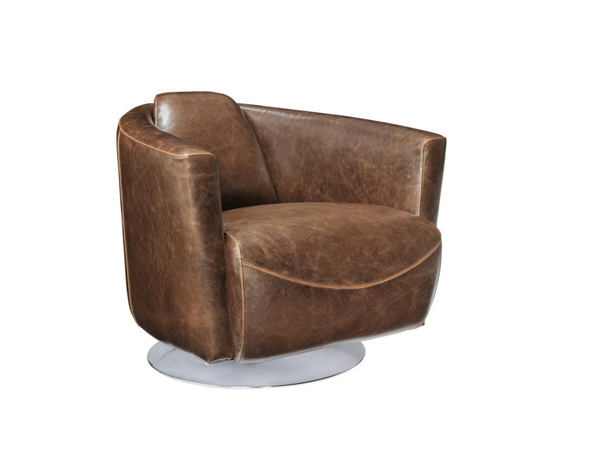 Vente-unique Fauteuil club 100% cuir vieilli FLORENTIN  