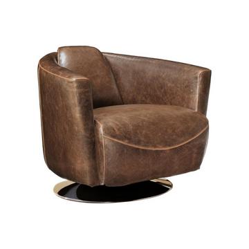 Fauteuil club 100% cuir vieilli FLORENTIN