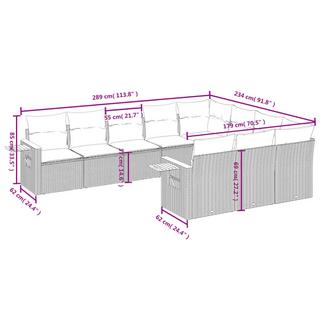 VidaXL Ensemble de canapés de jardin rotin synthétique  