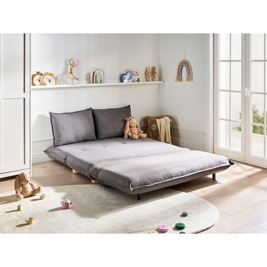 Beliani Canapé-lit en Lin synthétique Moderne ABISKO  