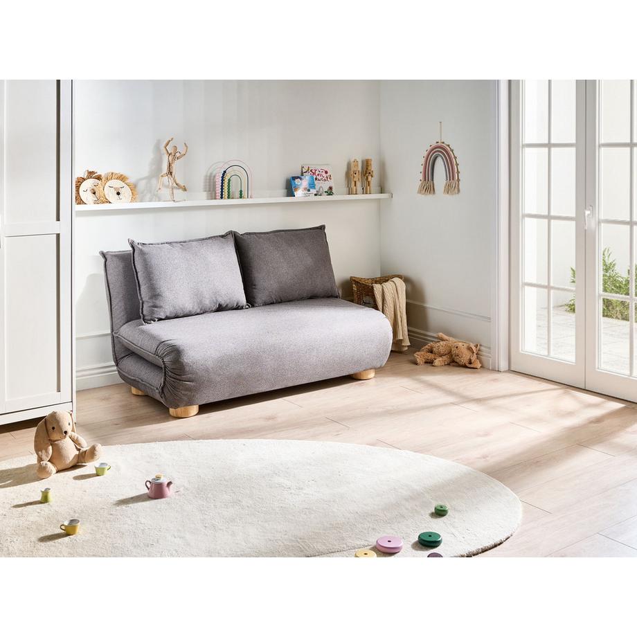 Beliani Canapé-lit en Lin synthétique Moderne ABISKO  