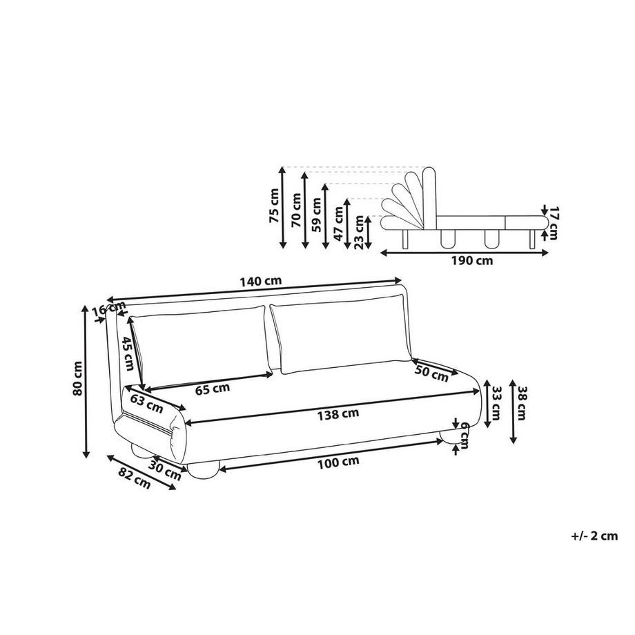Beliani Canapé-lit en Lin synthétique Moderne ABISKO  