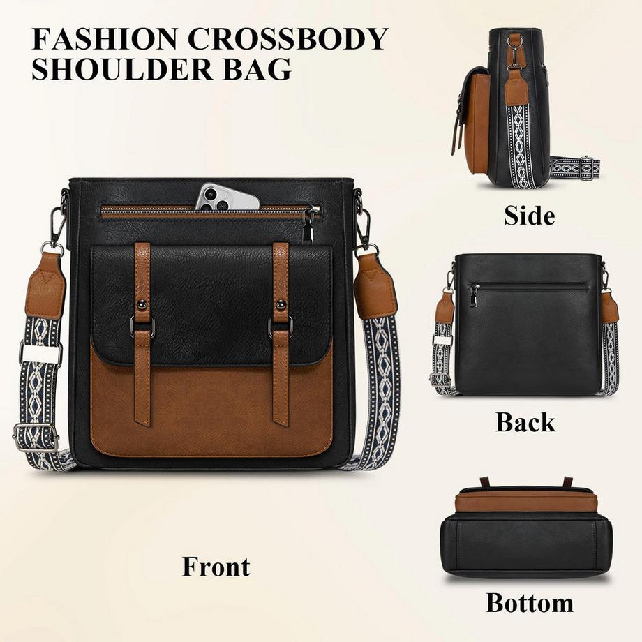 Only-bags.store Sac à Bandoulière Moyen avec Large Bretelle Réglable  