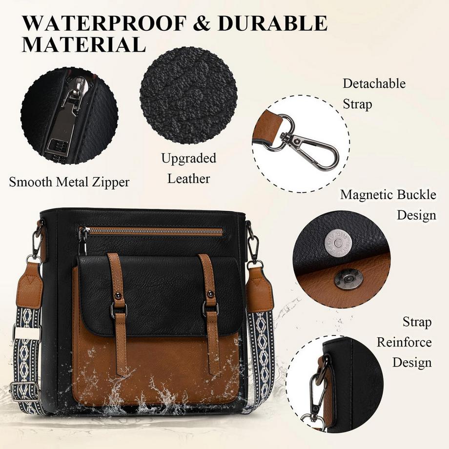Only-bags.store Sac à Bandoulière Moyen avec Large Bretelle Réglable  