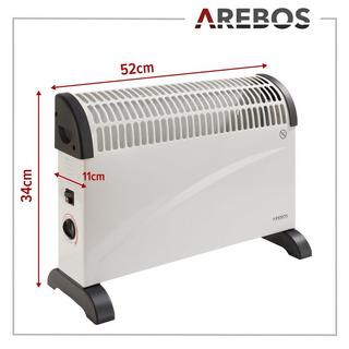 Arebos Convecteur portable 2000 W Appareil de chauffage Radiateur Chauffage  