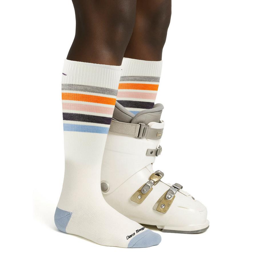 Darn Tough Vermont  Kniehohe Gestreifte Merinowolle Ski und Snowboard-Socken 
