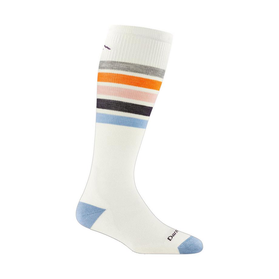 Darn Tough Chaussettes Femme Mi-Mollet Ski Snowboard Rayées Laine Mérinos