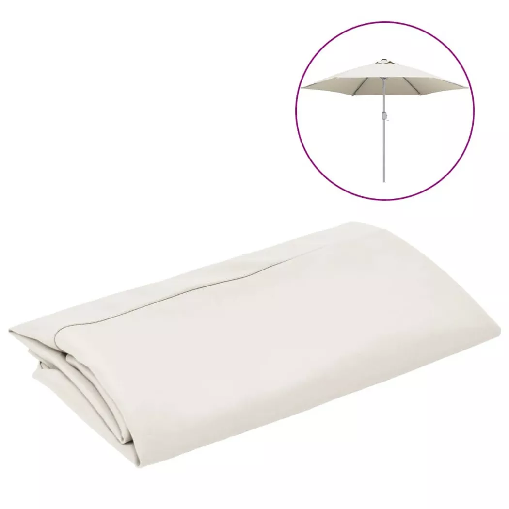 vidaXL Ersatzbezug für Sonnenschirm Sandweiß 300 cm
