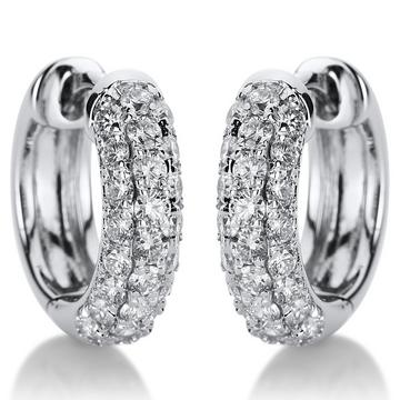 Boucles d'oreilles en or blanc 750/18K diamant 0,92ct.