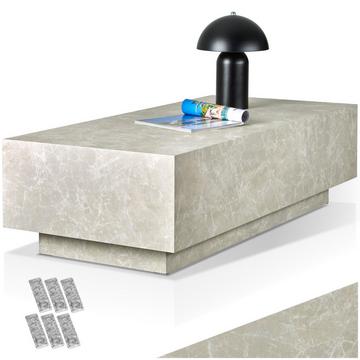 Couchtisch Lasley minimalistisches Design robustes MDF in Travertinoptik