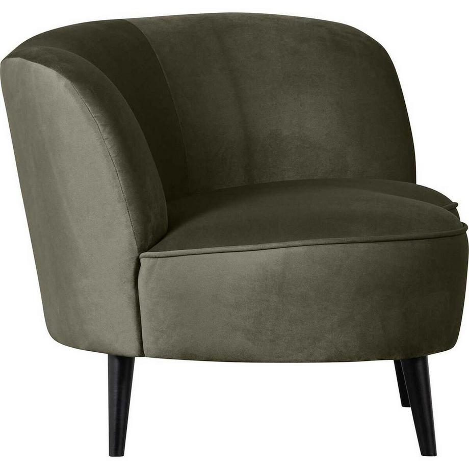 mutoni Fauteuil lounge Sara droit Velvet vert chaud  