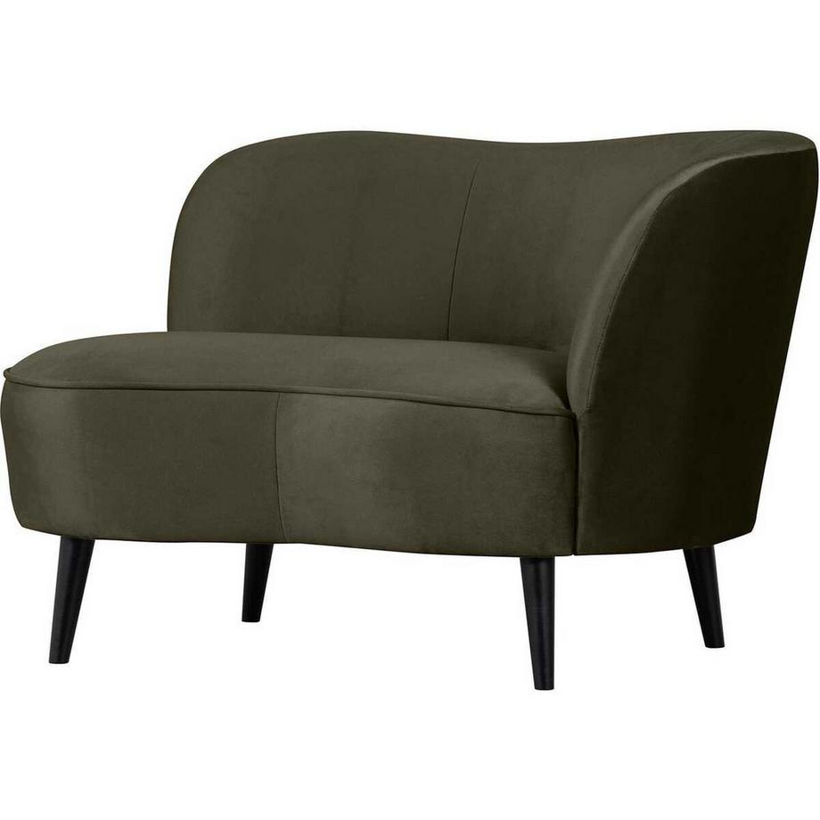 Fauteuil lounge Sara droit Velvet vert chaud