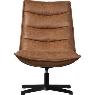 mutoni Fauteuil pivotant Nika aspect cuir cognac  