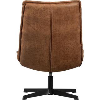 mutoni Fauteuil pivotant Nika aspect cuir cognac  