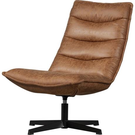 mutoni Fauteuil pivotant Nika aspect cuir cognac  