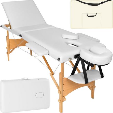 Tectake Table de massage pliante 3 Zones Bois, cosmétique, portable  