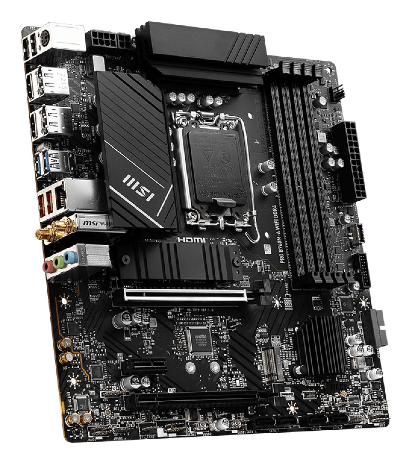 MSI  PRO B760M-A WIFI DDR4 Motherboard Intel B760 LGA 1700 micro ATX 