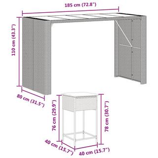 VidaXL Gartenbar set poly-rattan  