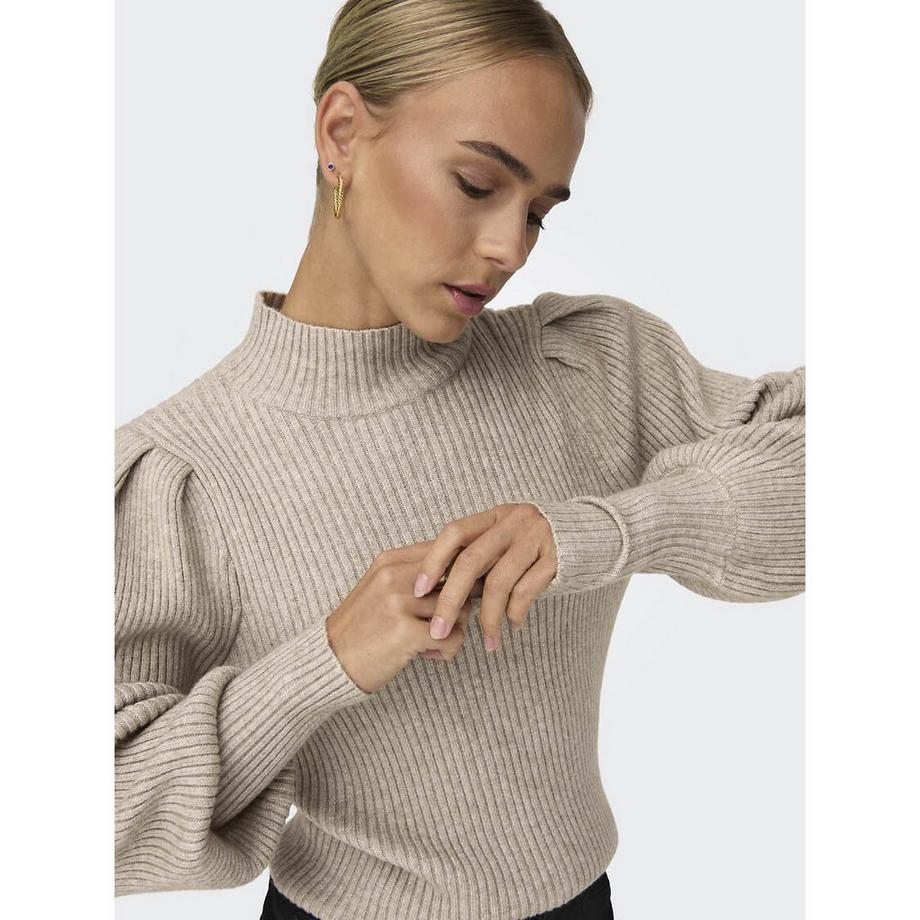 ONLY Pullover mit gebauschten Ärmeln und Rundhalsausschnitt  