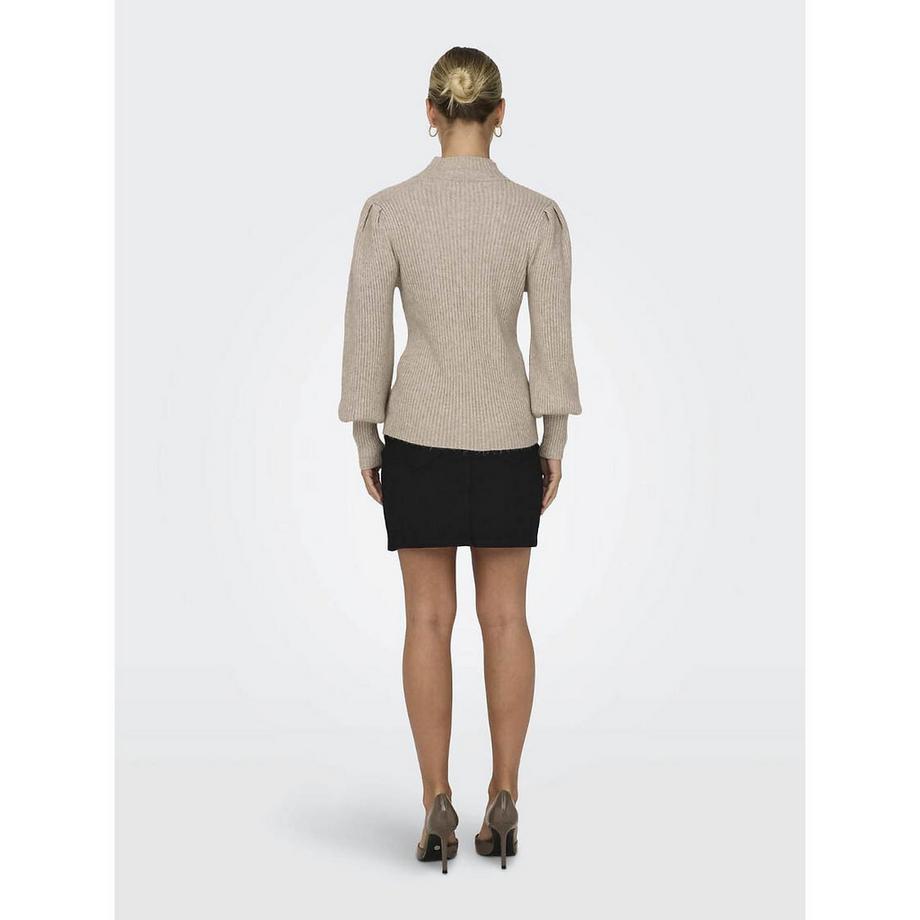 ONLY Pullover mit gebauschten Ärmeln und Rundhalsausschnitt  